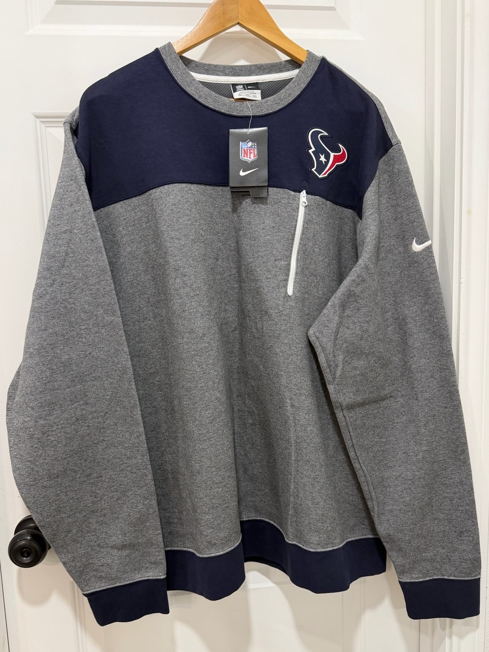 Houston Texans Nike NFL On Field Therma Fit Sweater Crewneck Pullover 3XL Gray